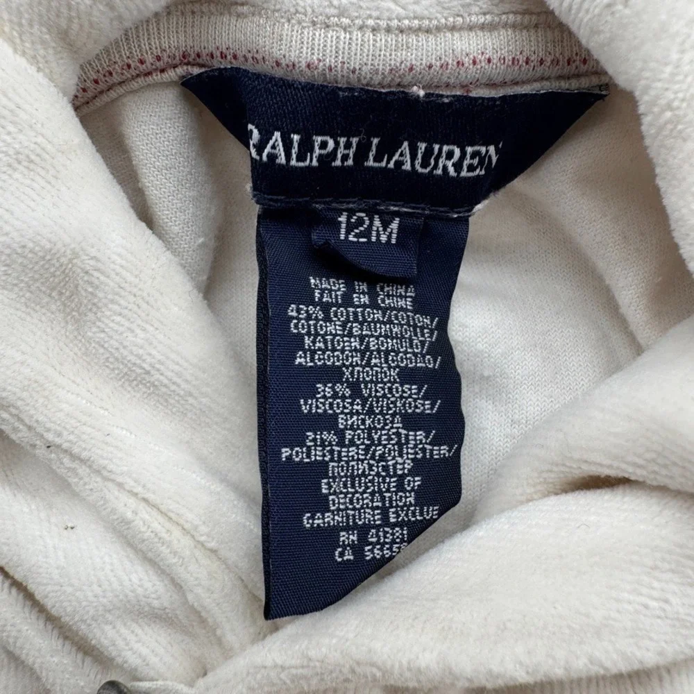 Ralph Lauren Sweater Dress Baby 12M White Mock Neck Long Sleeve Pony Super Soft